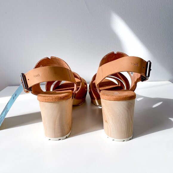 Toms Phoebe Vegan Leather Clog Sandals - 10W - Honey Tan - Picture 4 of 13